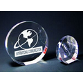 4" Round Optical Crystal Award